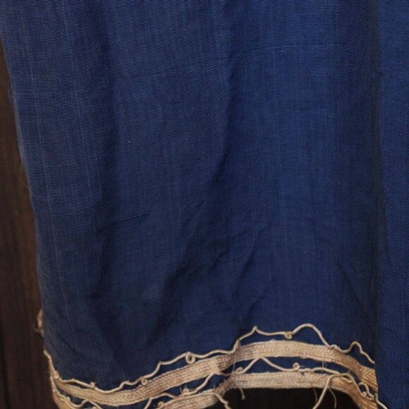 Vintage Moroccan Caftan, Blue and Gold Tunic or Dress, Traditional Middle Easter - Picture 9 of 10